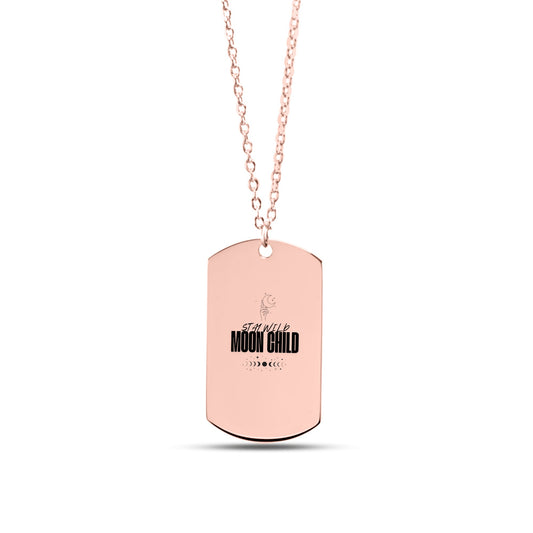 Stay Wild Moon Child Tag Necklace | Witchy Celestial Jewellery