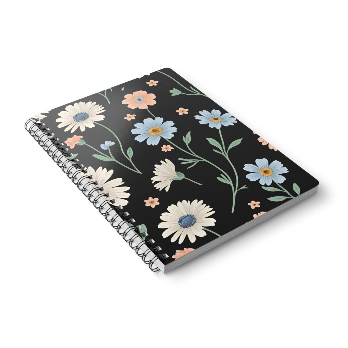 Floral Wirobound Notebook, A5 Journal, Cute Stationery for School, Writing, Gift for Students, Note-taking, Flowers Design