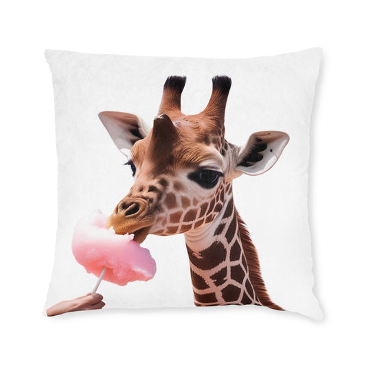 Whimsical Giraffe Square Cushion, Cute Animal Decor, Kids Room Accent, Fun Home Accessories, Great Gift for Animal Lovers