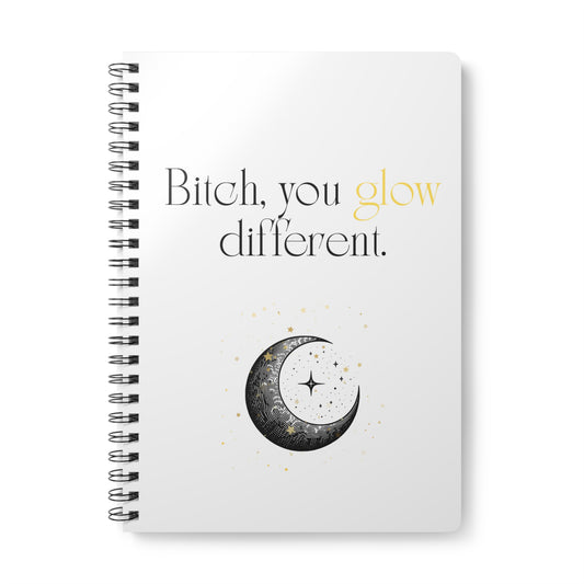 Glowing Inspirational Notebook, Perfect for Journaling, Gifts for Friends, Self-Care, Motivational Quotes, A5 Wirobound Journal