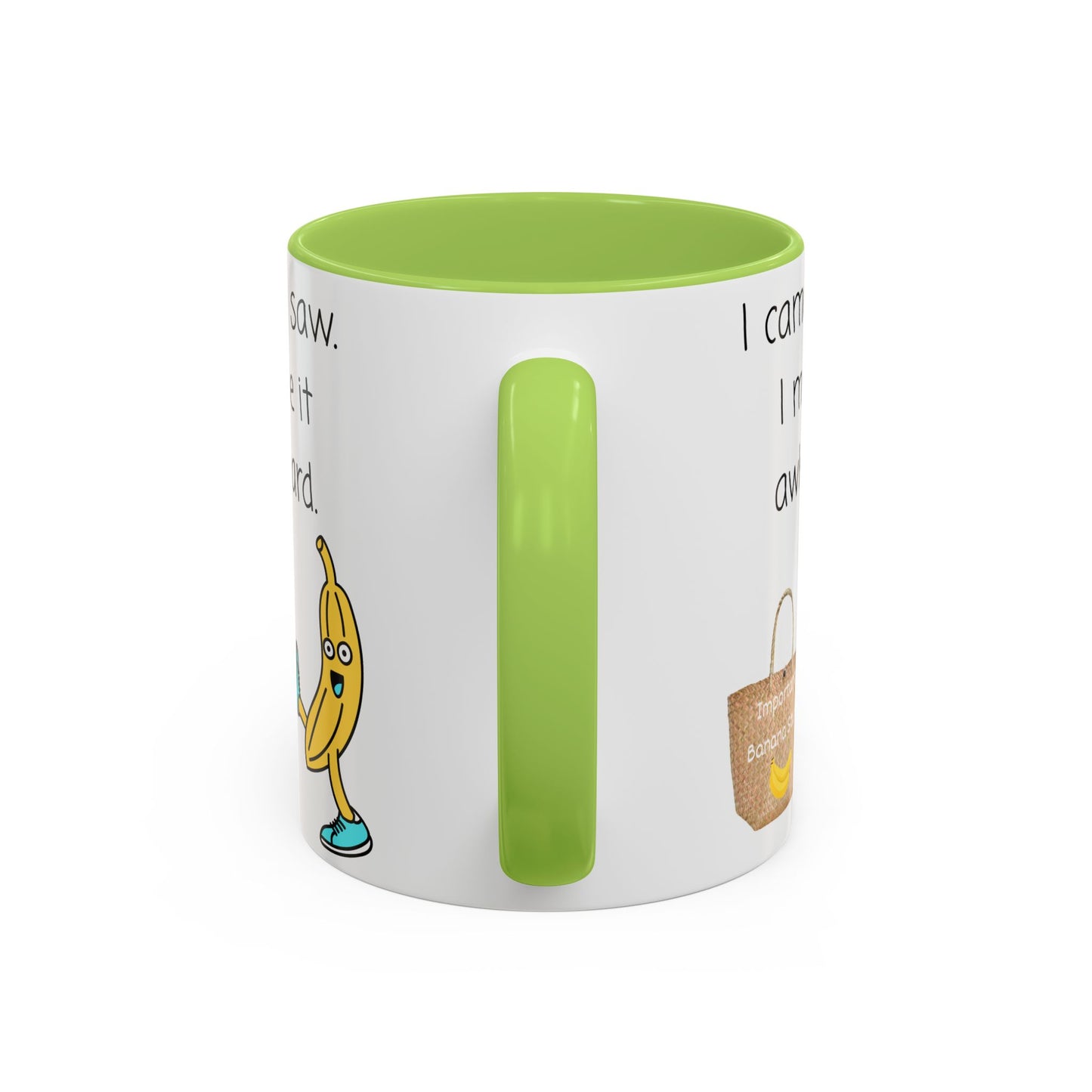 I came I Saw Whimsical Banana Accent Coffee Mug - Perfect for Gifting, Kitchen Decor, Funny Office Mug, Banana Lover Gift, Playful Drinkware