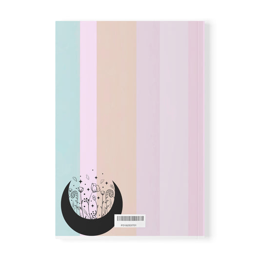 Aesthetic Softcover Notebook, Moon Floral Journal, Pastel Planner, Creative Writing Pad, Gift for Writers and Artists