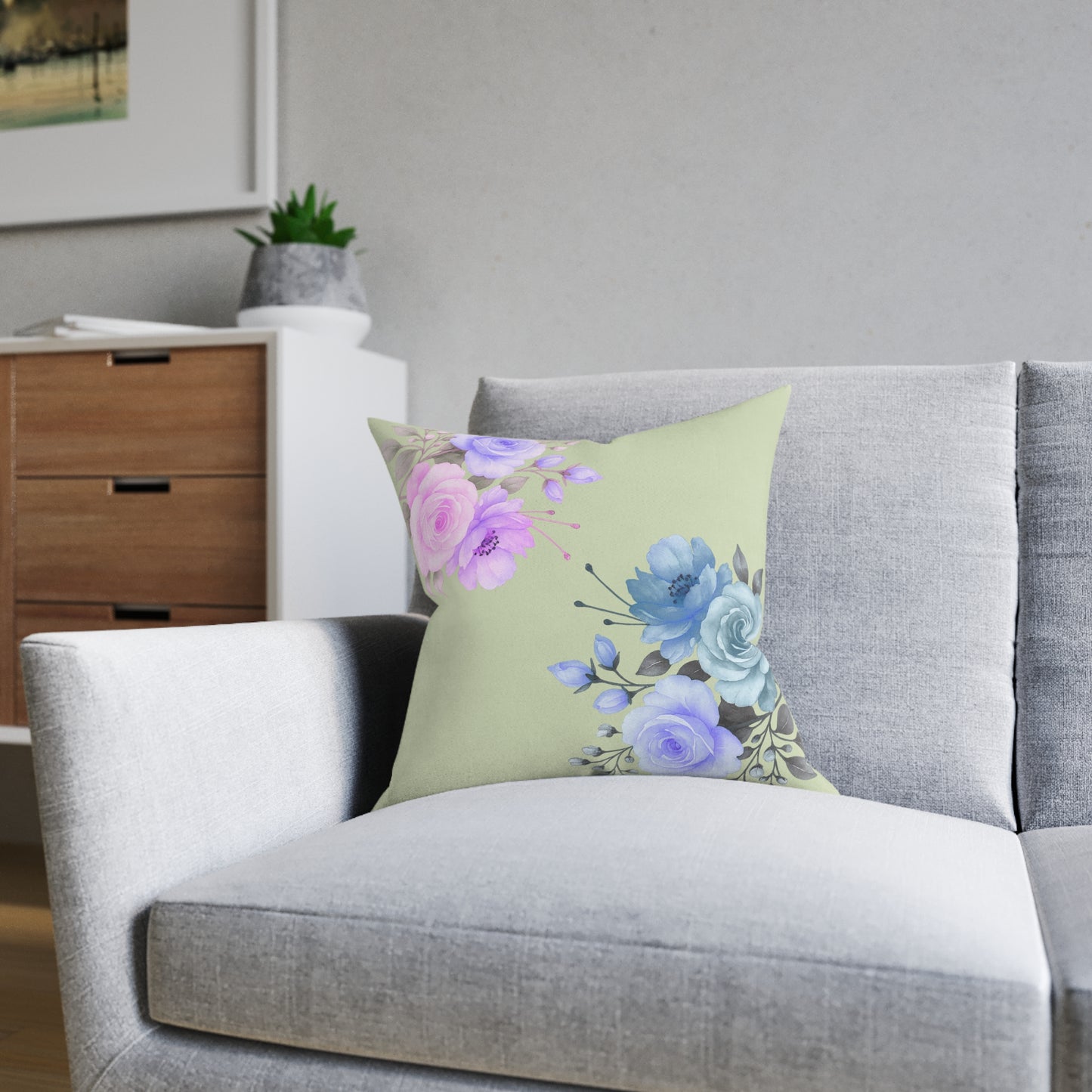 Floral Square Cushion | Home Decor, Couch Cushion, Gift for Her, Throw Cushion, Mother's Day Decoration