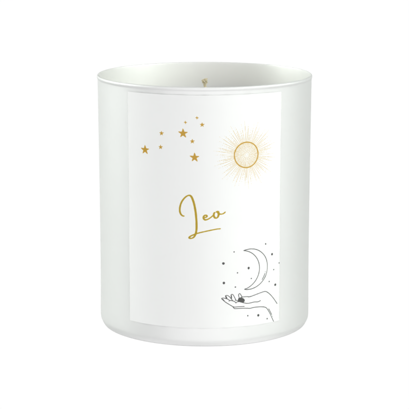 Leo Astrology Star Signs 200g White candle ‘Sandy Bay'