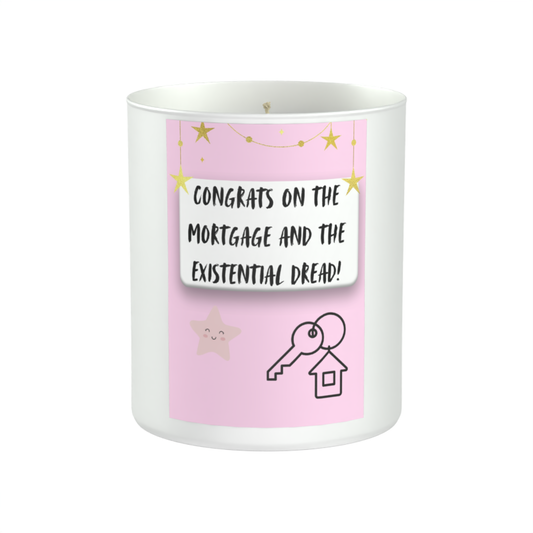 Congrats On The Mortgage 200g White candle ‘Sandy Bay'