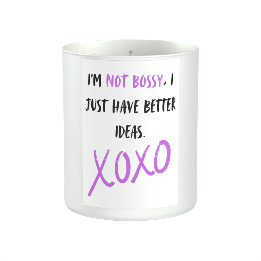 I Am Not Bossy 200g White candle ‘Sandy Bay'
