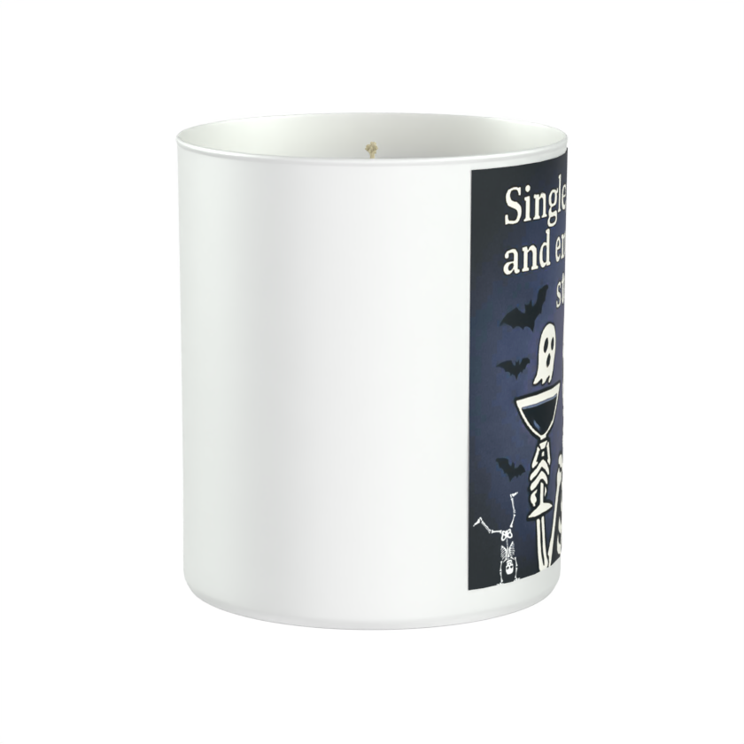 Single, Spooky & Emotionally Stable Skeleton 200g White candle ‘Sandy Bay'