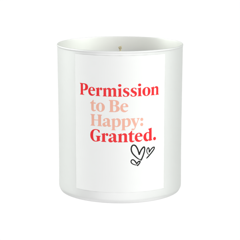 Permission to Be Happy: Granted 200g White candle βSandy Bay'