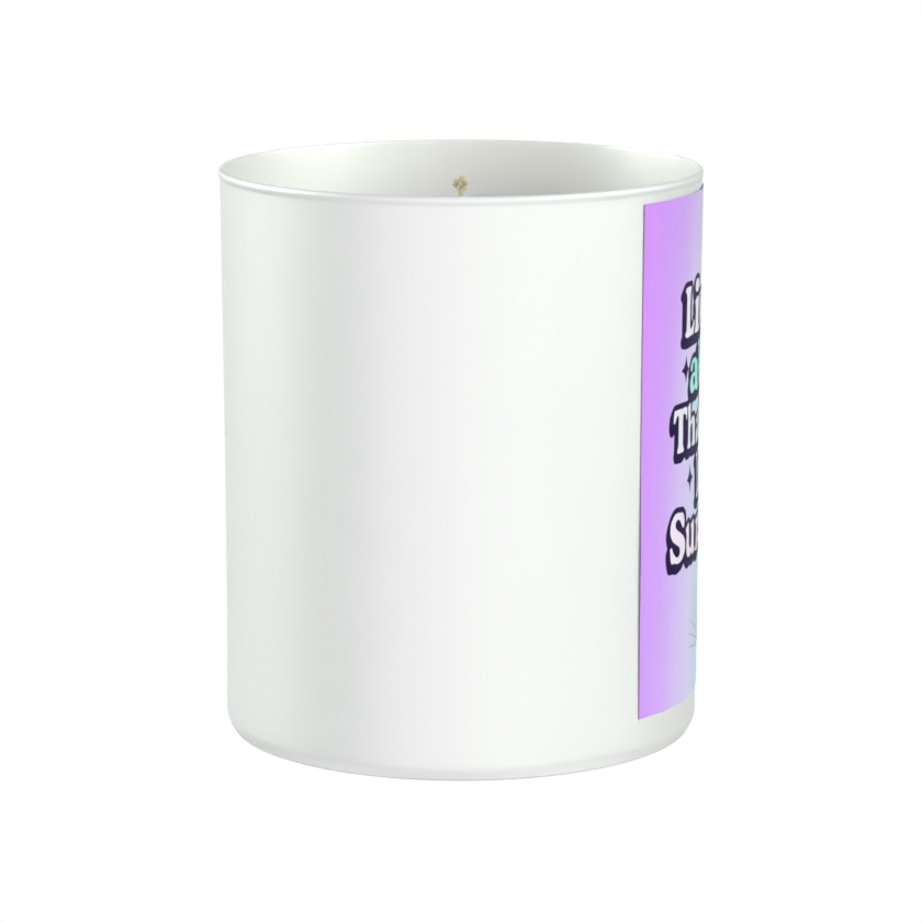 Live in a Way That Feels Like Sunshine 200g White candle ‘Sandy Bay'