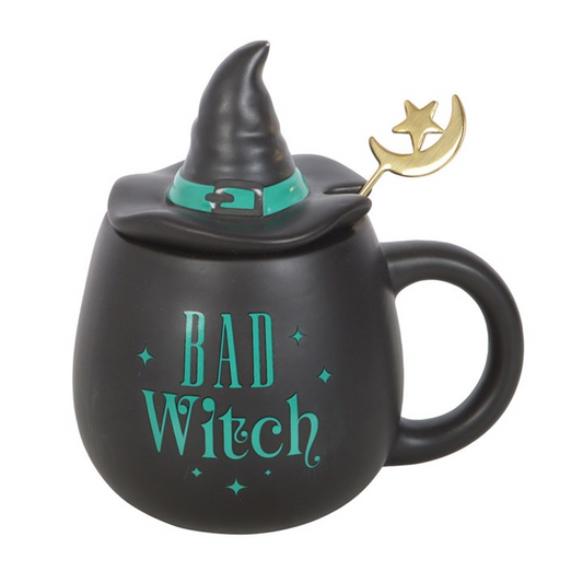 Bad Witch Mug with Lid & Spoon | Witchy Gift UK