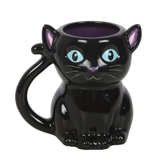 Cute & Creepy Black Cat Mug | Spooky Cat Gift UK