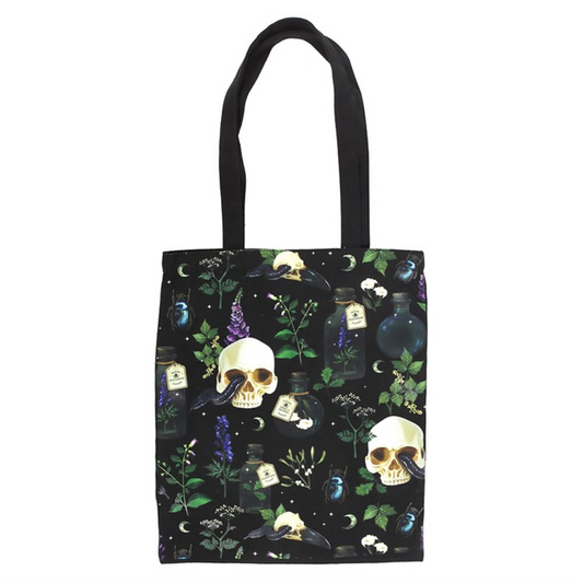 Gothic Skull Tote Bag | Dark Botanical Bag – Venom & Vines