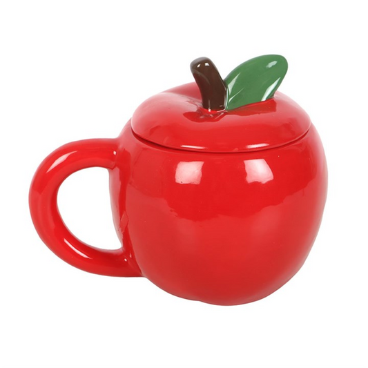 Apple Shaped Mug with Lid | Teacher Gift 550ml UK