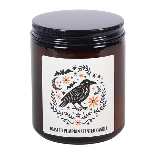 Toasted Pumpkin Scented Candle – Raven Witchy Autumn Candle
