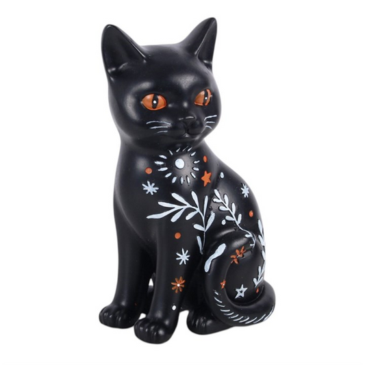 Black Cat Ornament – Witchy Folk Art Cat Decoration