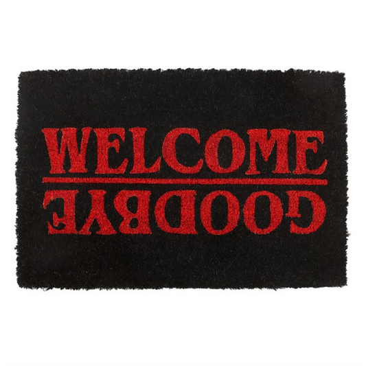 Black Welcome Goodbye Doormat