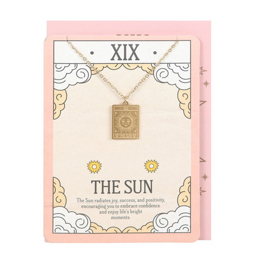 The Sun Tarot Necklace & Greeting Card Gift