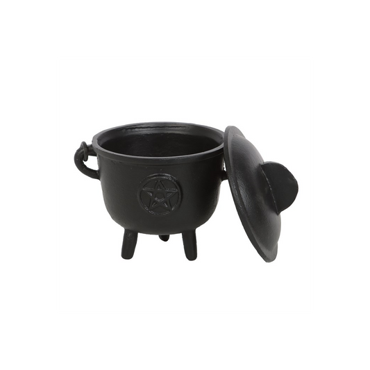 Cast Iron Witch Cauldron with Pentagram – 11cm