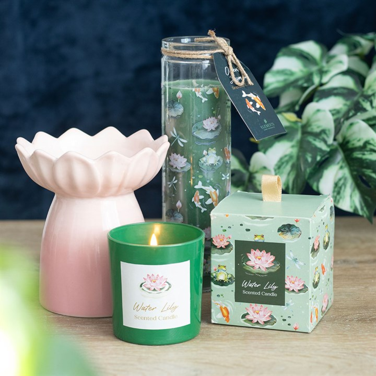 *Pink Water Lily Ceramic Oil Burner and Wax Warmer (12/24)