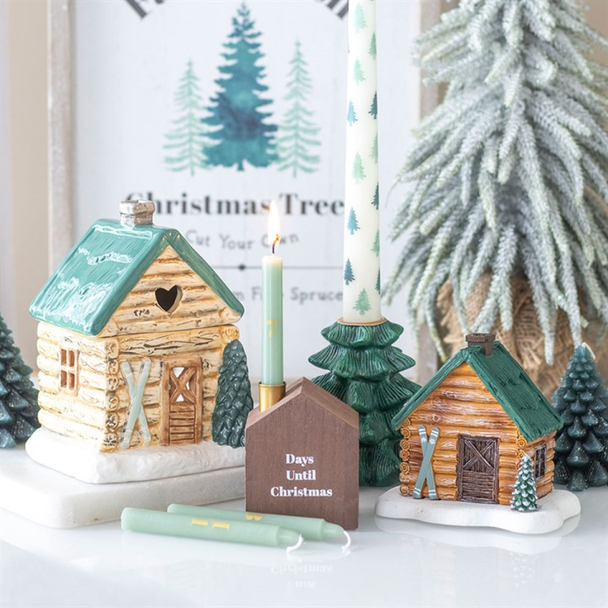 *Cabin Ski Chalet Ceramic Oil Burner (18/36)