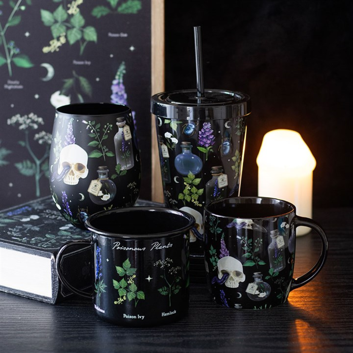 Venom & Vines Print Tumbler with Straw