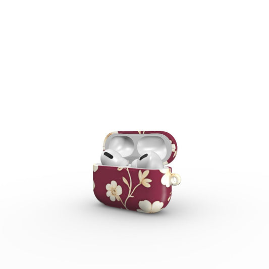 Burgundy Blossom Apple AirPods Tough Case