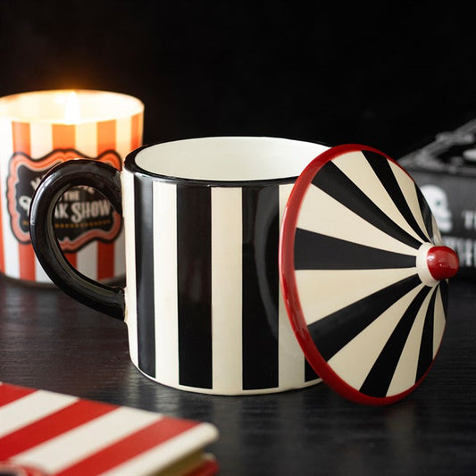 Circus Tent Mug with Lid | Quirky Gothic Mug UK