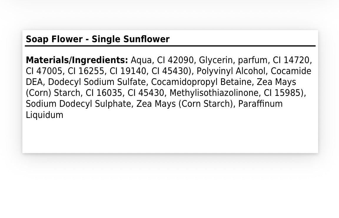 Sunflower Soap Flower Bouquet | Single Sunflower Gift