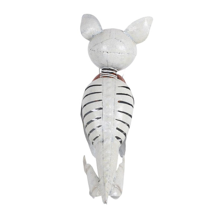 Skeleton Dog with Pumpkin Halloween Ornament
