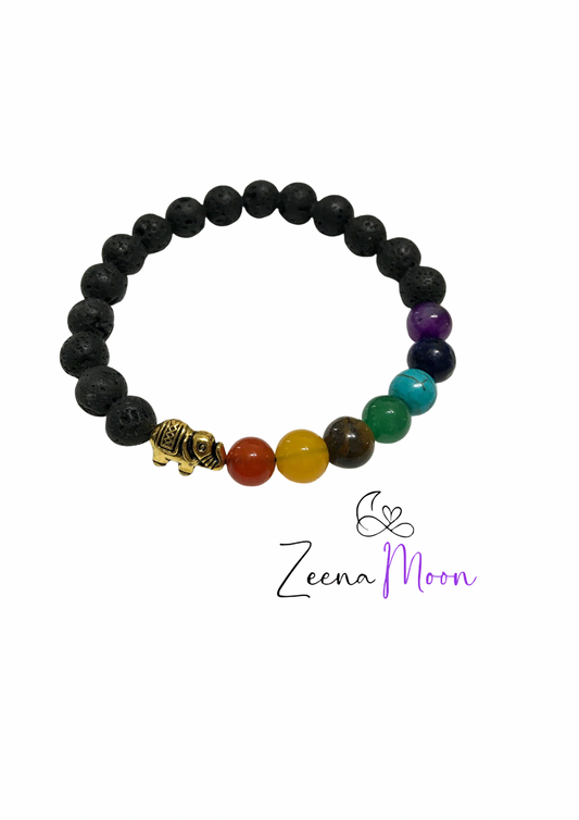 Lava Stone Bracelet - Elephant Chakra