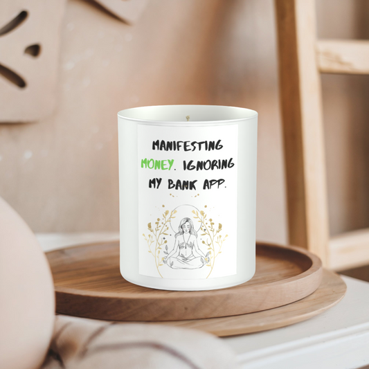 Manifesting Money 200g White candle ‘Sandy Bay'