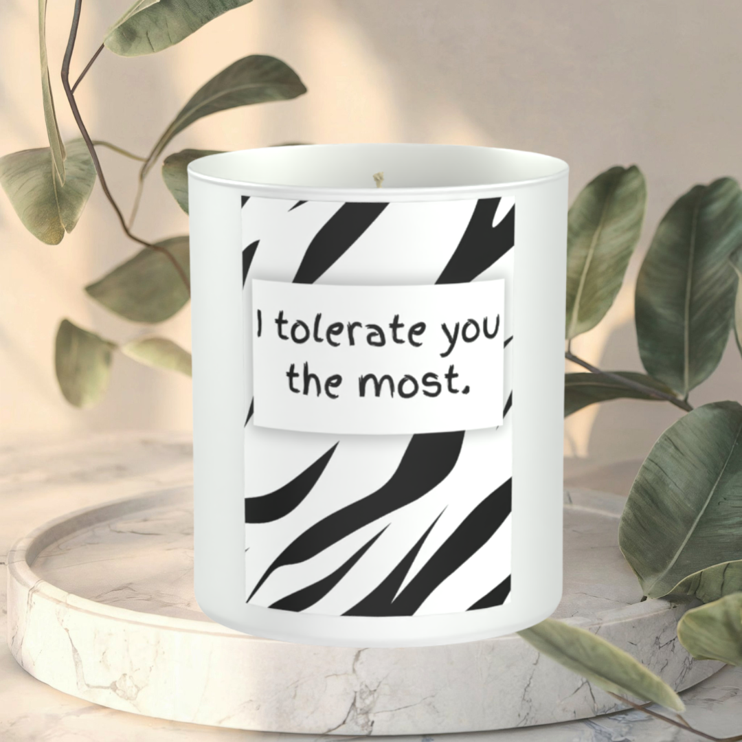I Tolerate You The Most 200g White candle ‘Sandy Bay'