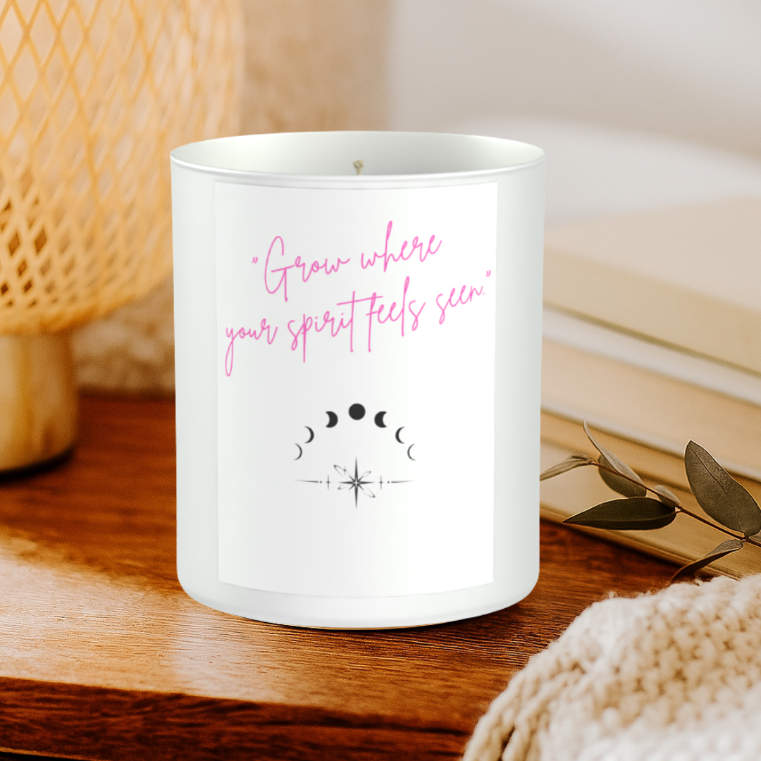 Growth Spirituality Positivity 200g White candle ‘Sandy Bay'