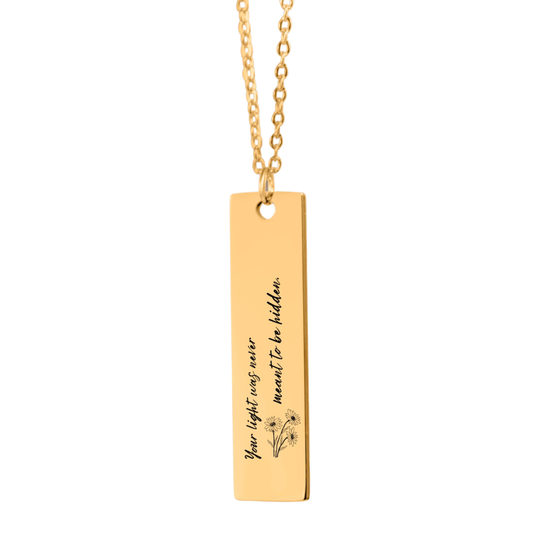 Your Light Was Never Meant to Be Hidden – Gold Bar Necklace
