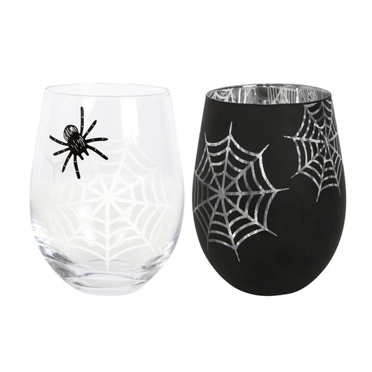 Spiderweb Glass Set of 2 | Gothic Glassware UK
