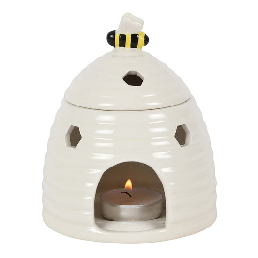 White Beehive Oil Burner | Bee Home Décor Gift