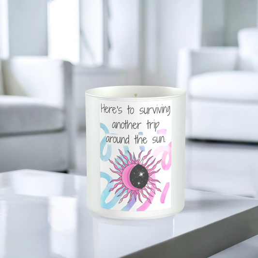 Here's To Surviving 200g White candle ‘Sandy Bay'