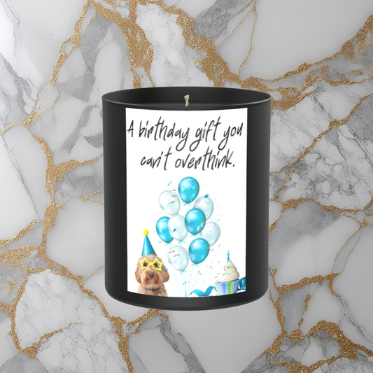 Funny Dog Birthday 200g Black Candle ‘Dark Noir’