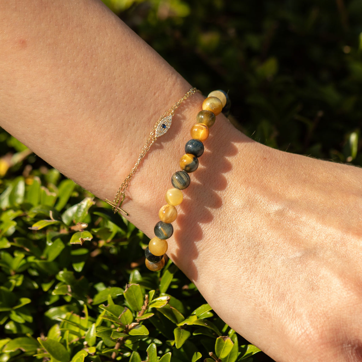 Dream Tiger Eye Crystal Bracelet – 6mm Petite Gemstone Beads | Courage & Confidence