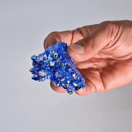 Aqua Aura Quartz Crystal Cluster | Iridescent Rainbow Quartz