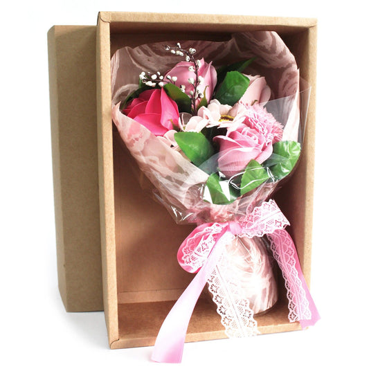 Pink Soap Flower Bouquet Gift Box | Gift for Her UK