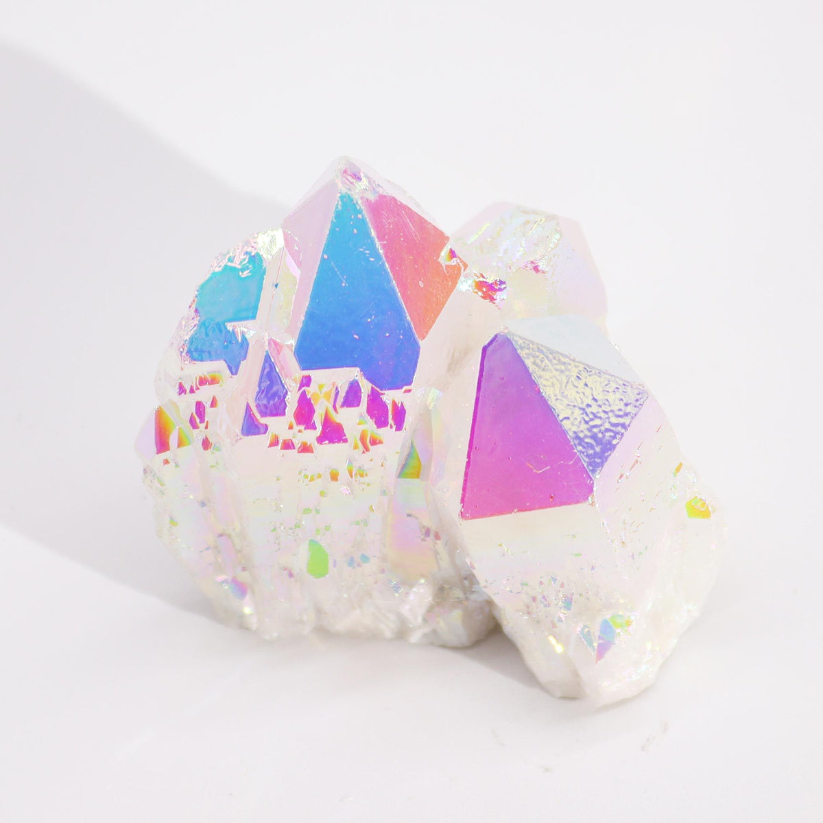 Aura Angel Quartz Crystal – Iridescent Rainbow Cluster | Medium
