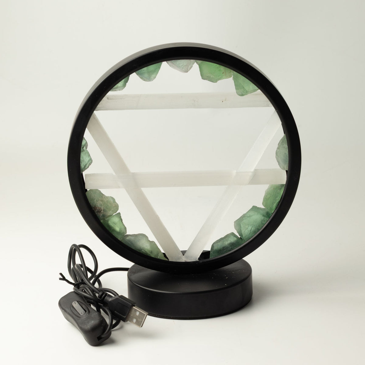 Gemstone Halo Lamp - Earth - Aventurine & Selenite