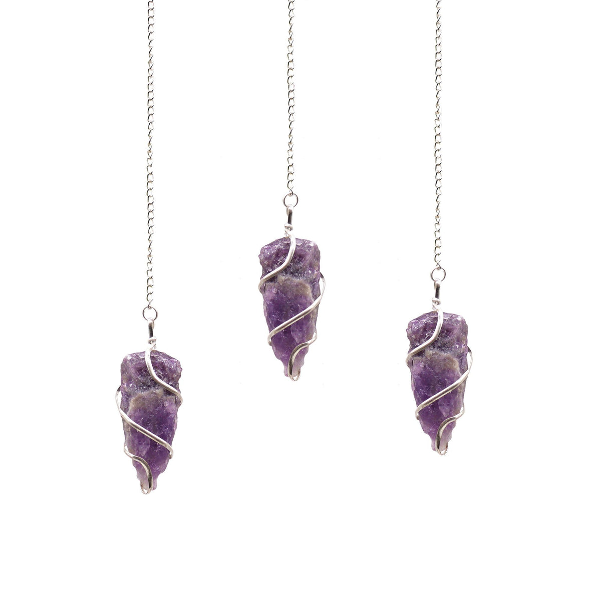 Raw Amethyst Crystal Pendulum – Natural Dowsing Stone