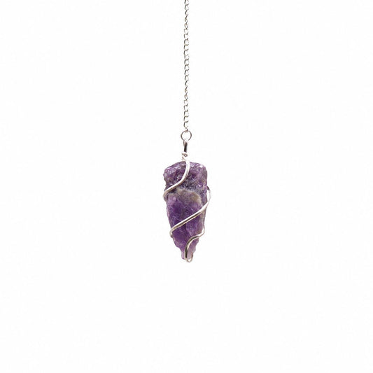 Raw Amethyst Crystal Pendulum – Natural Dowsing Stone