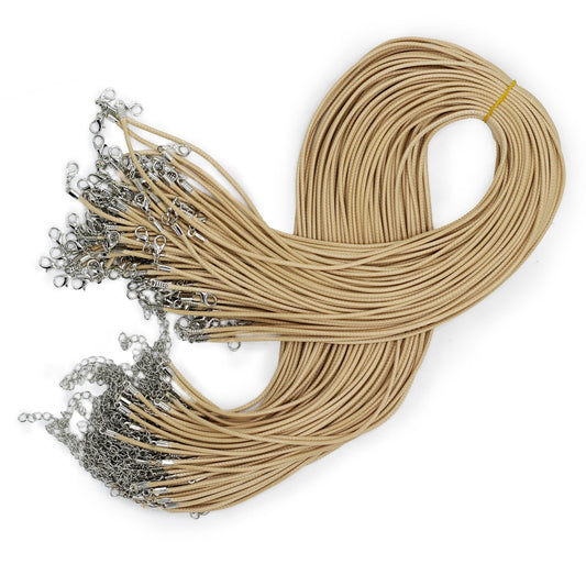 Waxed Pendant Cord - 2mm x 55cm - Tan 117