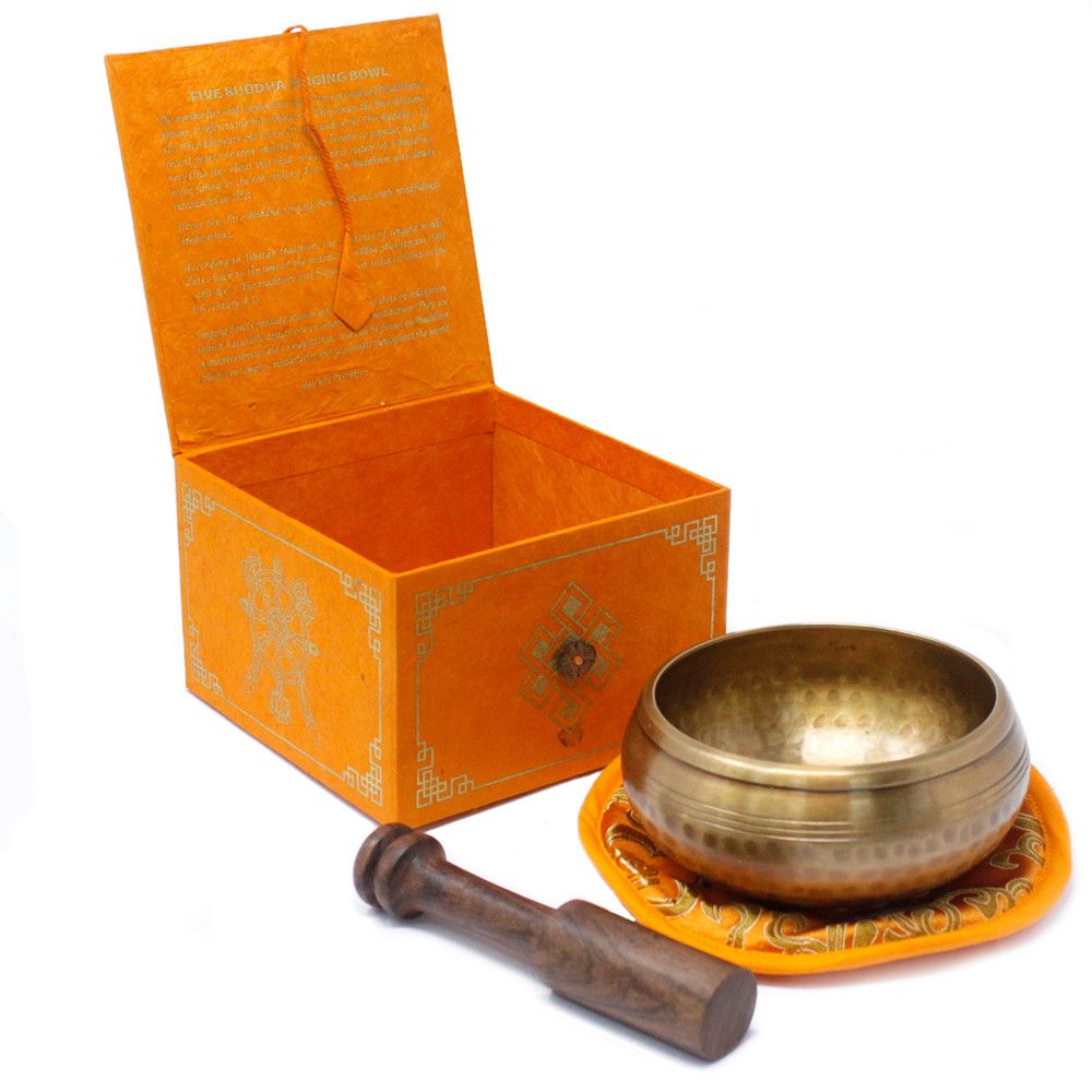 Five Buddha Singing Bowl Gift Set – Handmade in Nepal