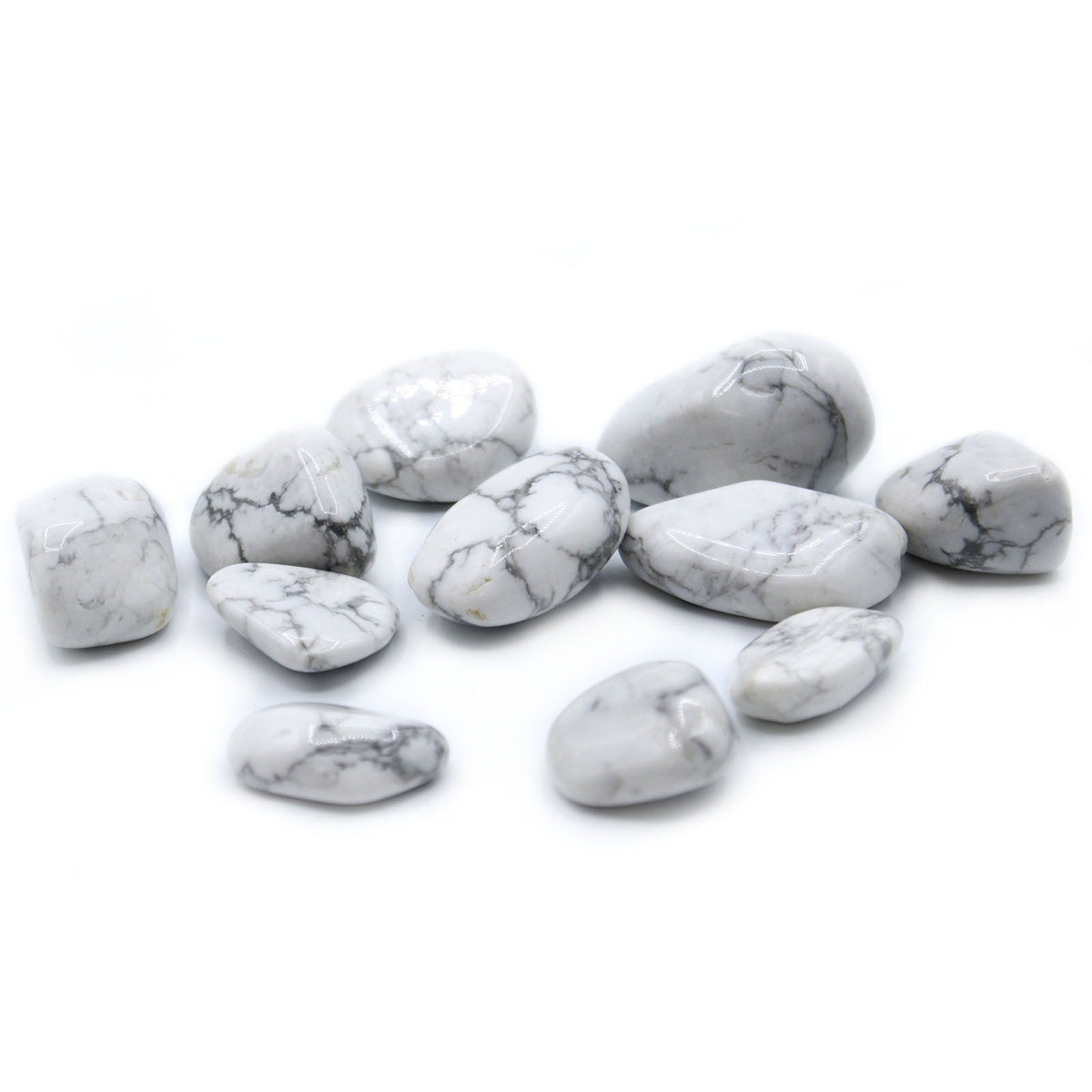 White Howlite Tumble Stones – Pack of 24 | Calming & Peace Crystals