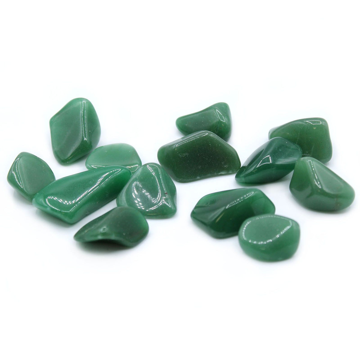 Green Quartz Tumble Stones – Pack of 24 | Positive Energy Crystal 20–30mm