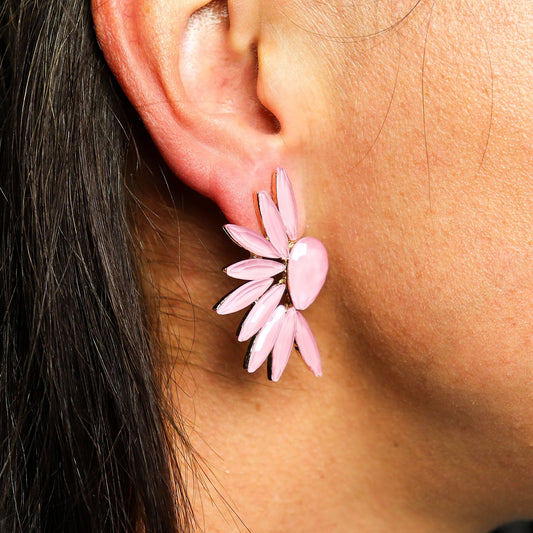 Soft Pink Angel Wing Earrings – Vintage Glass Jewellery